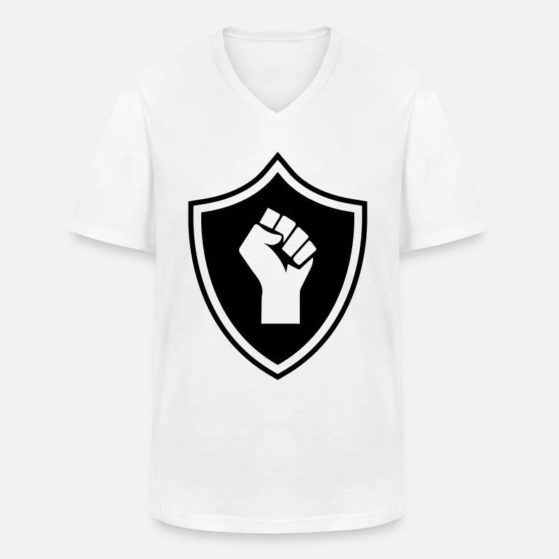 Hand Wappen - Männer-T-Shirt mit V-Ausschnitt - Weiß