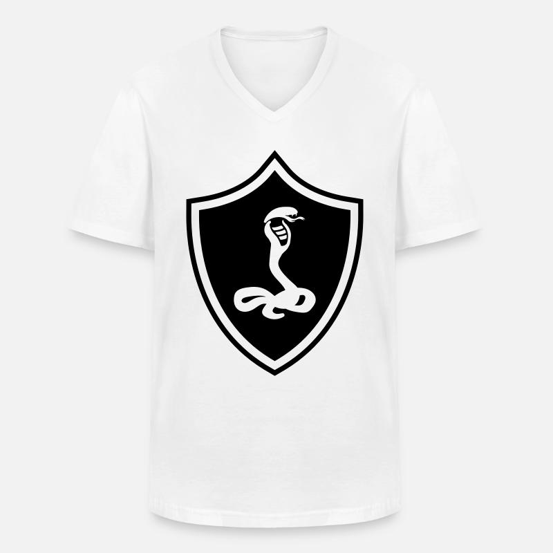 Serpente Stemma cobra - Maglietta da uomo classica con scollo a V - bianco