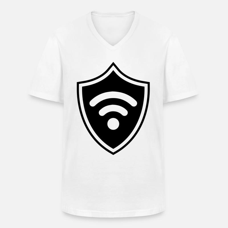 Wlan Internet Wappen - Männer-T-Shirt mit V-Ausschnitt - Weiß