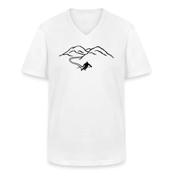 Skifahrer Ski SKifahren Berge Gebirge skifahrer - Männer-T-Shirt mit V-Ausschnitt - Weiß - Vorne - AI Model Male 185 light (185cm)