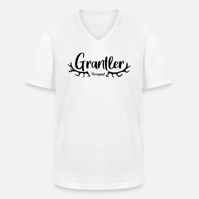 Grantler - Männer-T-Shirt mit V-Ausschnitt - Weiß