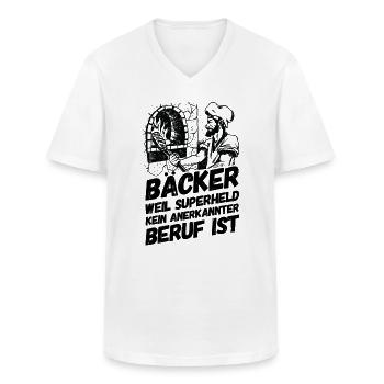 Bäcker Bäckerei Backwaren Backen - Männer-T-Shirt mit V-Ausschnitt - Weiß - Vorne - AI Model Male 185 light (185cm)