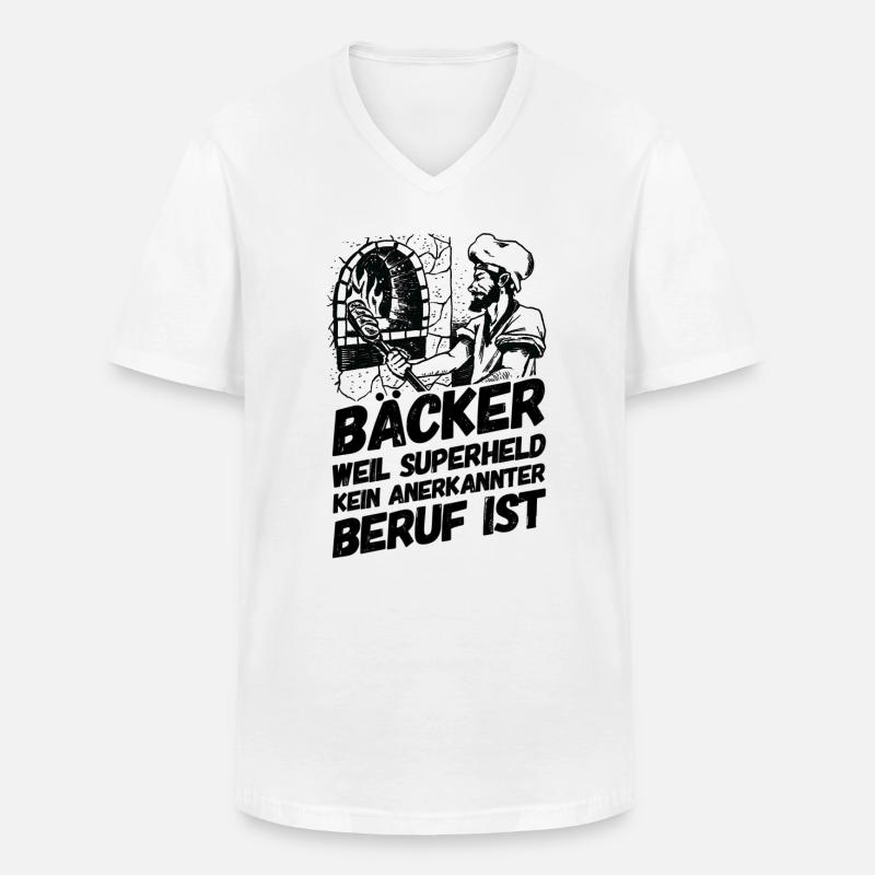 Bäcker Bäckerei Backwaren Backen - Männer-T-Shirt mit V-Ausschnitt - Weiß
