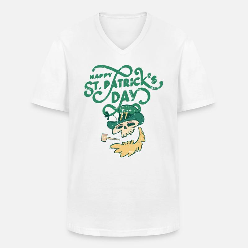 St Patricks Day, - Männer-T-Shirt mit V-Ausschnitt - Weiß