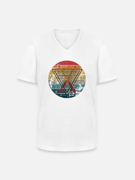 Billiard Retro - Männer-T-Shirt mit V-Ausschnitt - Weiß