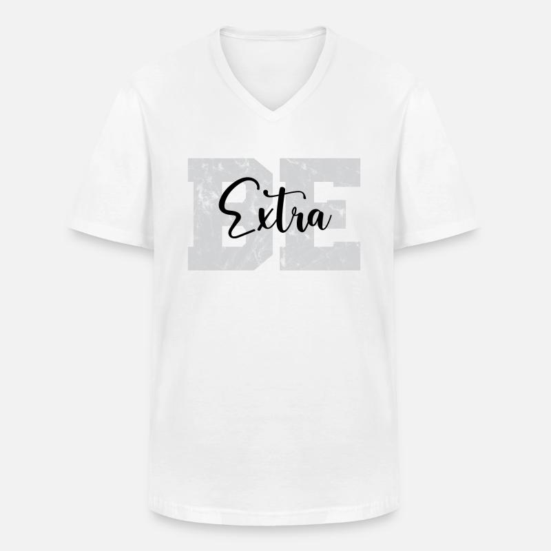 Be Extra - Männer-T-Shirt mit V-Ausschnitt - Weiß