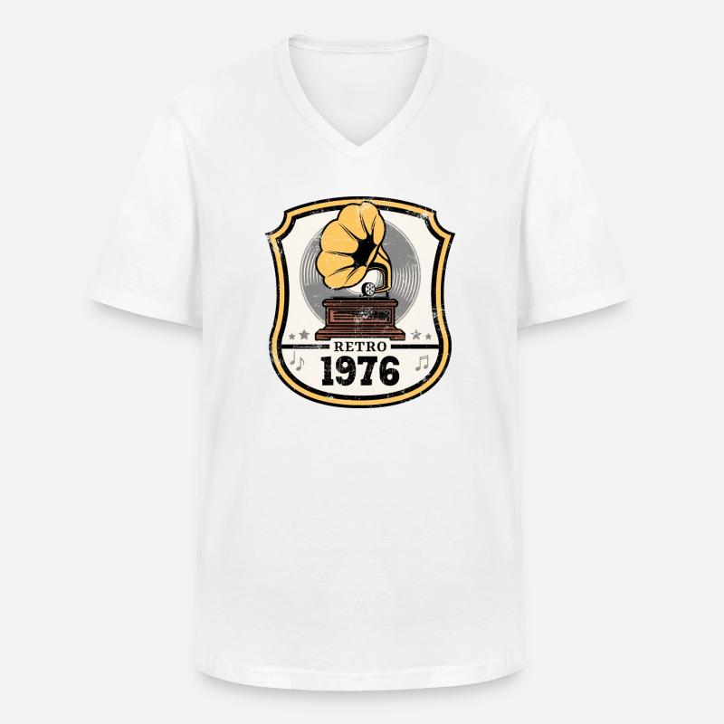 Retro 1976 - Männer-T-Shirt mit V-Ausschnitt - Weiß