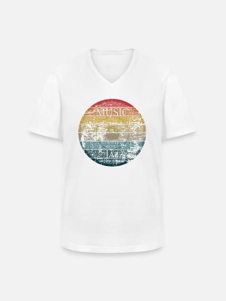 Musik Retro - Männer-T-Shirt mit V-Ausschnitt - Weiß