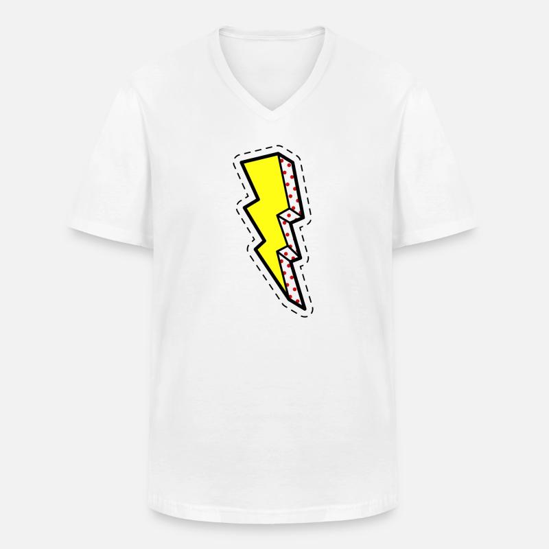 blitz Comic - Männer-T-Shirt mit V-Ausschnitt - Weiß