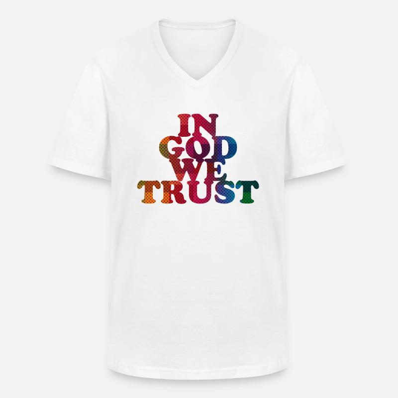 In God we trust - Männer-T-Shirt mit V-Ausschnitt - Weiß