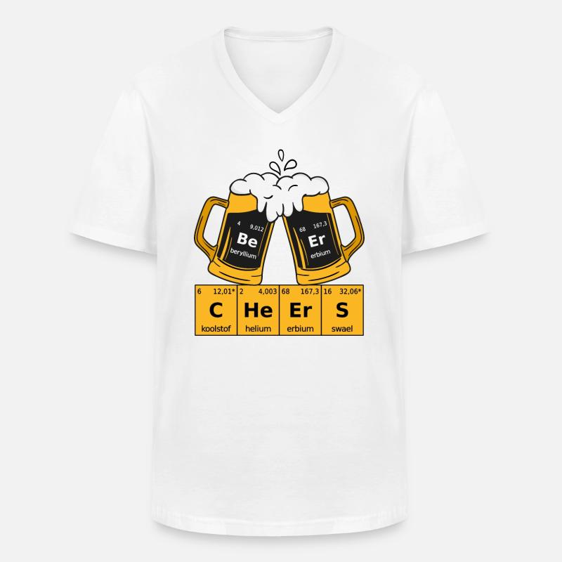 Bier Periodensystem - Männer-T-Shirt mit V-Ausschnitt - Weiß