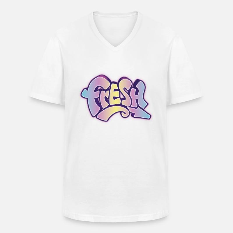 Fresh Graffiti - Männer-T-Shirt mit V-Ausschnitt - Weiß