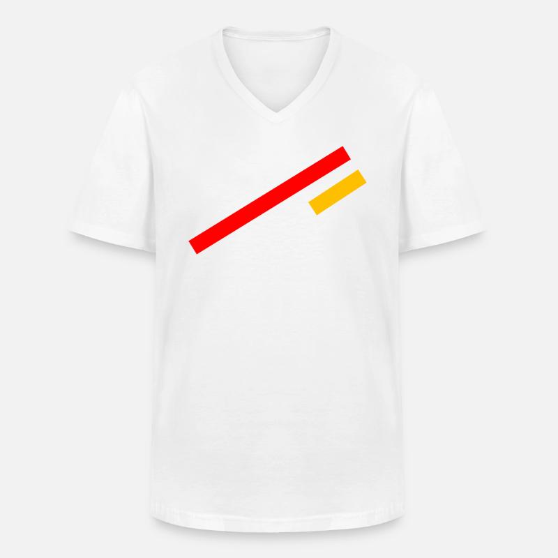 Stripe Minimal Pattern - Diagonal - Men's V-Neck T-Shirt - white