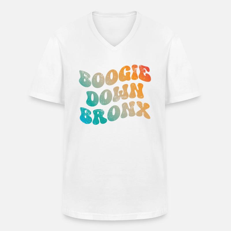 Boogie Down Bronx - Männer-T-Shirt mit V-Ausschnitt - Weiß