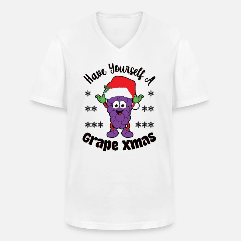 Have yourself a Grape Xmas - Männer-T-Shirt mit V-Ausschnitt - Weiß