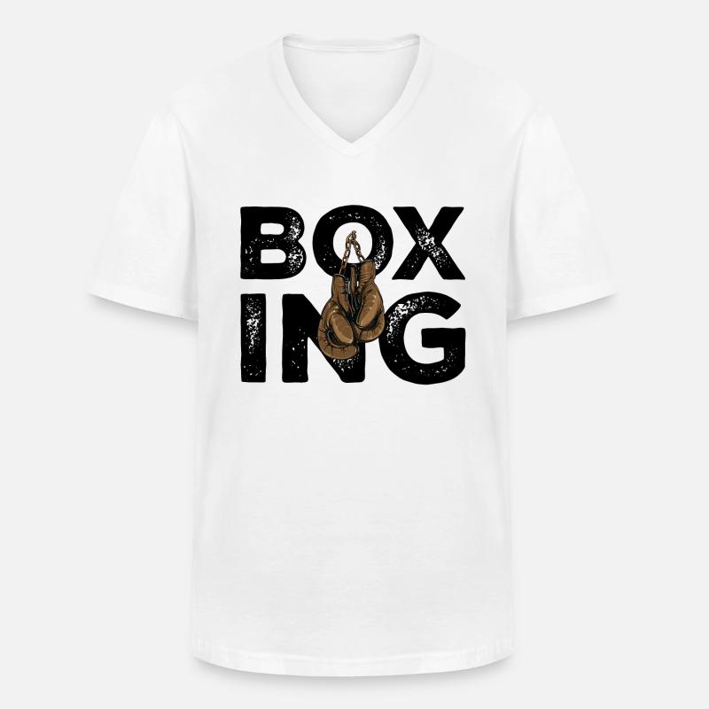 Boxen Handschuhe Boxing - Männer-T-Shirt mit V-Ausschnitt - Weiß