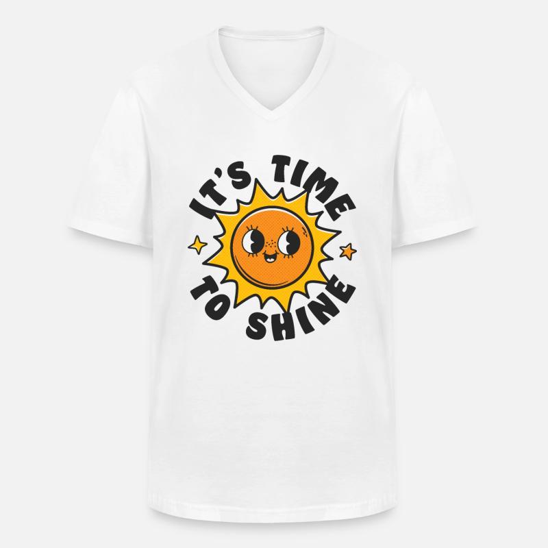 Il est temps de briller - T-shirt col V Homme - blanc