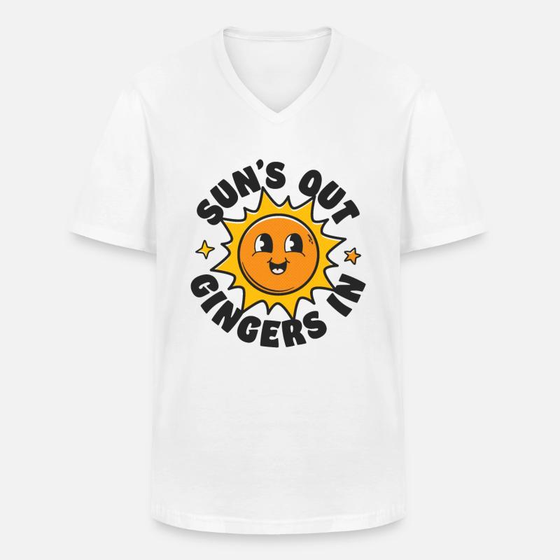 Suns Out Gingers In - Männer-T-Shirt mit V-Ausschnitt - Weiß