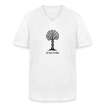 Life Grows From Within DNA Tree - Men's V-Neck T-Shirt - white - Front - AI Model Male 185 light (185cm)