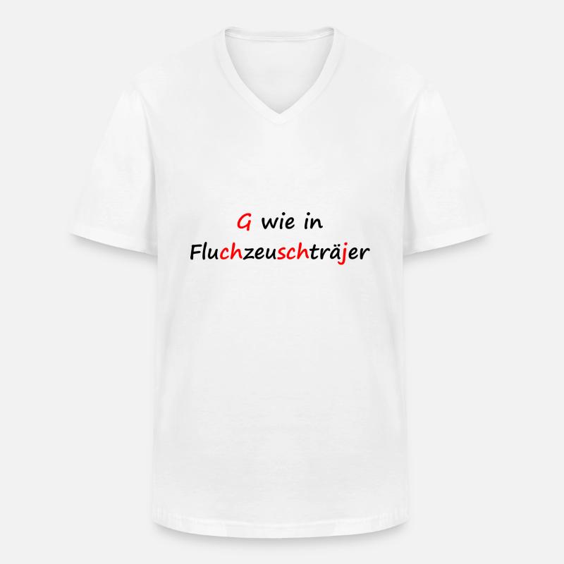 Fluchzeuschträjer Spruch / Dialekt / Kölsch - Männer-T-Shirt mit V-Ausschnitt - Weiß
