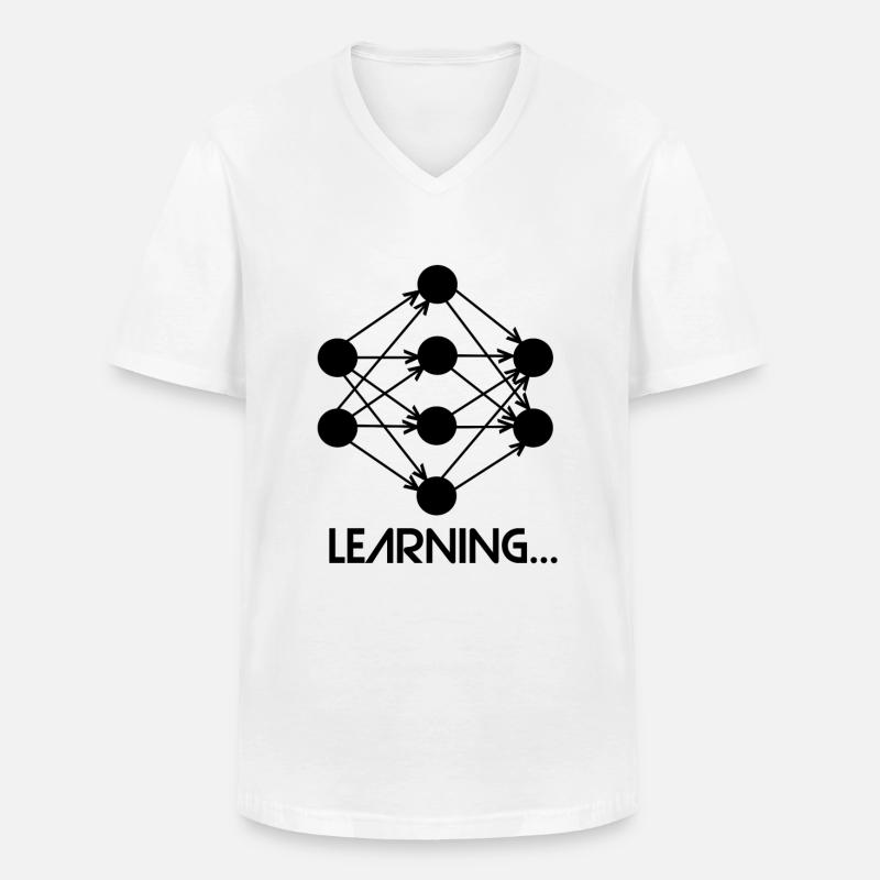 Machine Learning Neuronales Netz - Männer-T-Shirt mit V-Ausschnitt - Weiß