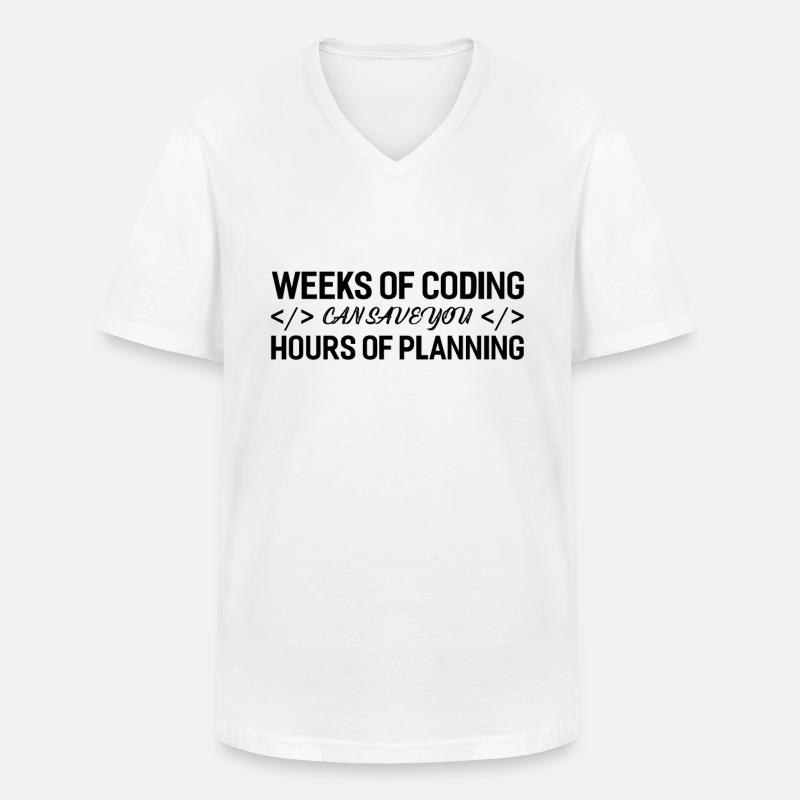Programmer Weeks Of Coding - Men's V-Neck T-Shirt - white