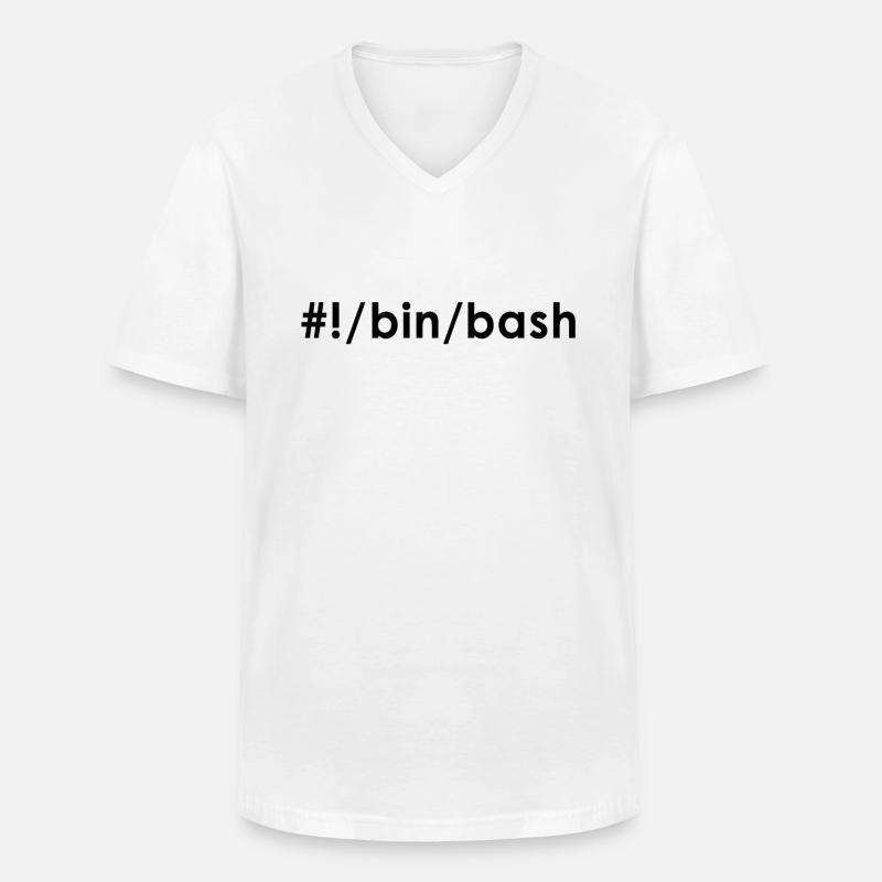 Programmer Admin Devops Linux Bash - Men's V-Neck T-Shirt - white
