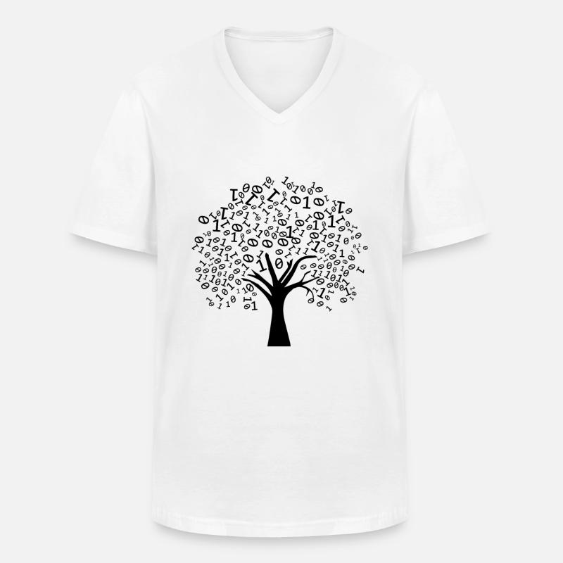 Programmer Binary Tree - Men's V-Neck T-Shirt - white
