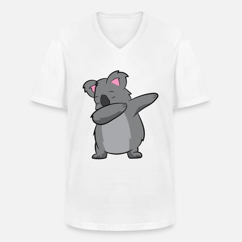 Lustiger Dabbing Koala - Männer-T-Shirt mit V-Ausschnitt - Weiß
