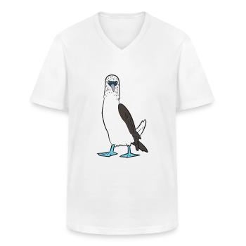 Netter Blauer Fuß Tölpel Vogel, Der Blauen Fuß - Männer-T-Shirt mit V-Ausschnitt - Weiß - Vorne - AI Model Male 185 light (185cm)