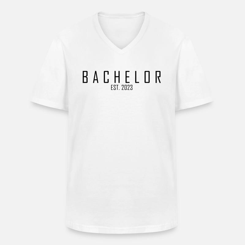 Bachelor EST. 2023 - Männer-T-Shirt mit V-Ausschnitt - Weiß