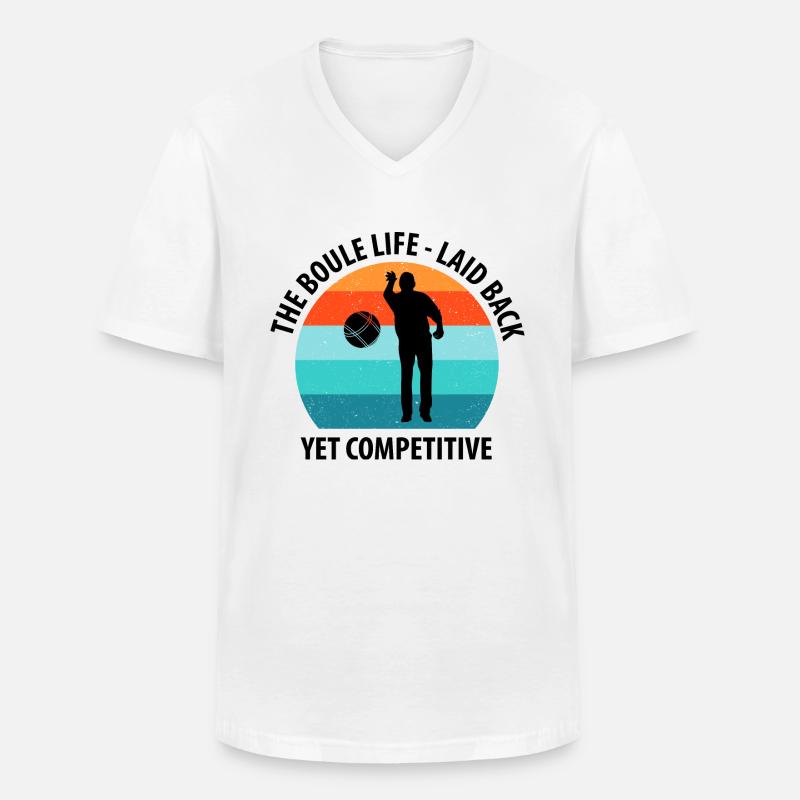 Boule Petanque Boccia Boules - Männer-T-Shirt mit V-Ausschnitt - Weiß