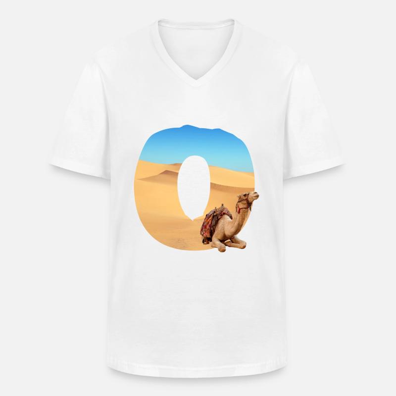 wüste mit kamel o - Männer-T-Shirt mit V-Ausschnitt - Weiß