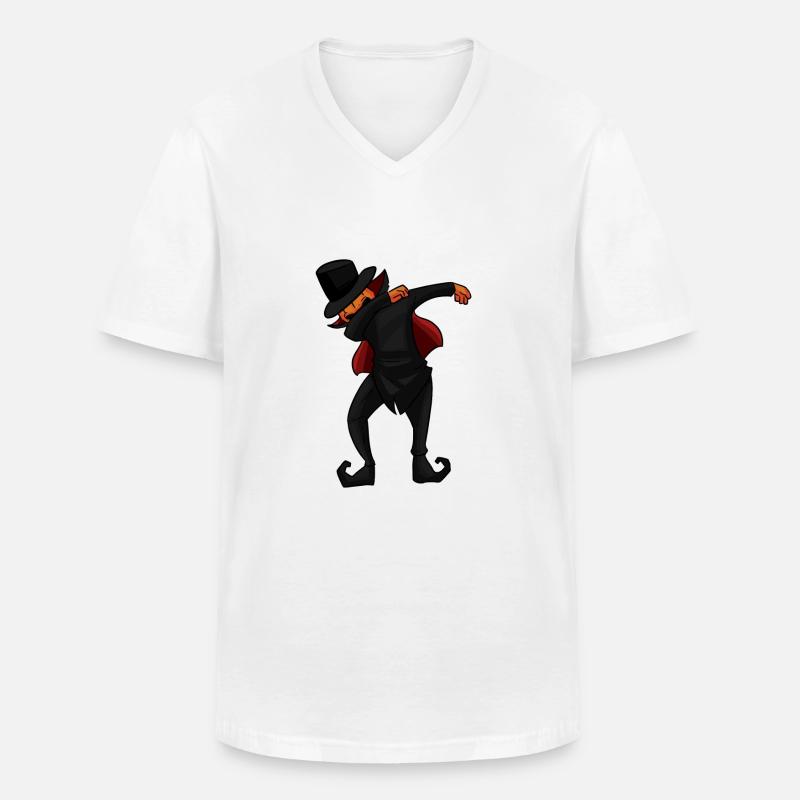 Pumpkin-man Dab - Männer-T-Shirt mit V-Ausschnitt - Weiß