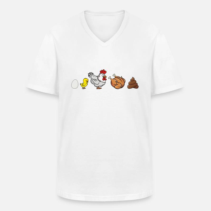 Evolution of Chicken - Männer-T-Shirt mit V-Ausschnitt - Weiß