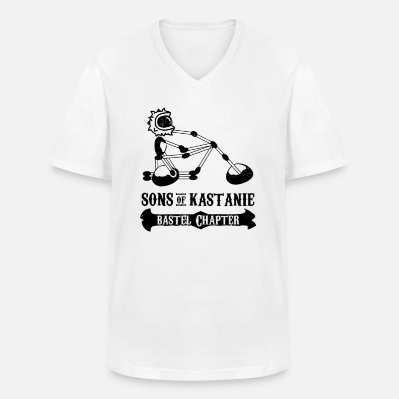 Kastanienmännchen - Bastel Chapter Motorradfahrer - Männer-T-Shirt mit V-Ausschnitt - Weiß