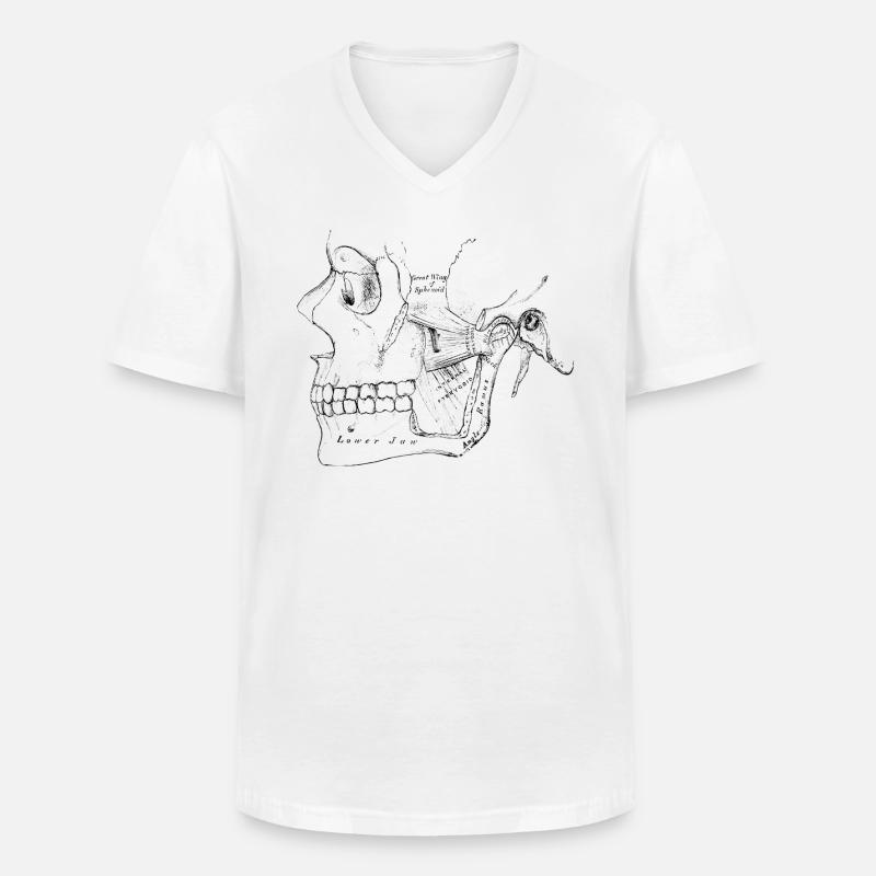 Menschlicher Körper - Schädel - Männer-T-Shirt mit V-Ausschnitt - Weiß