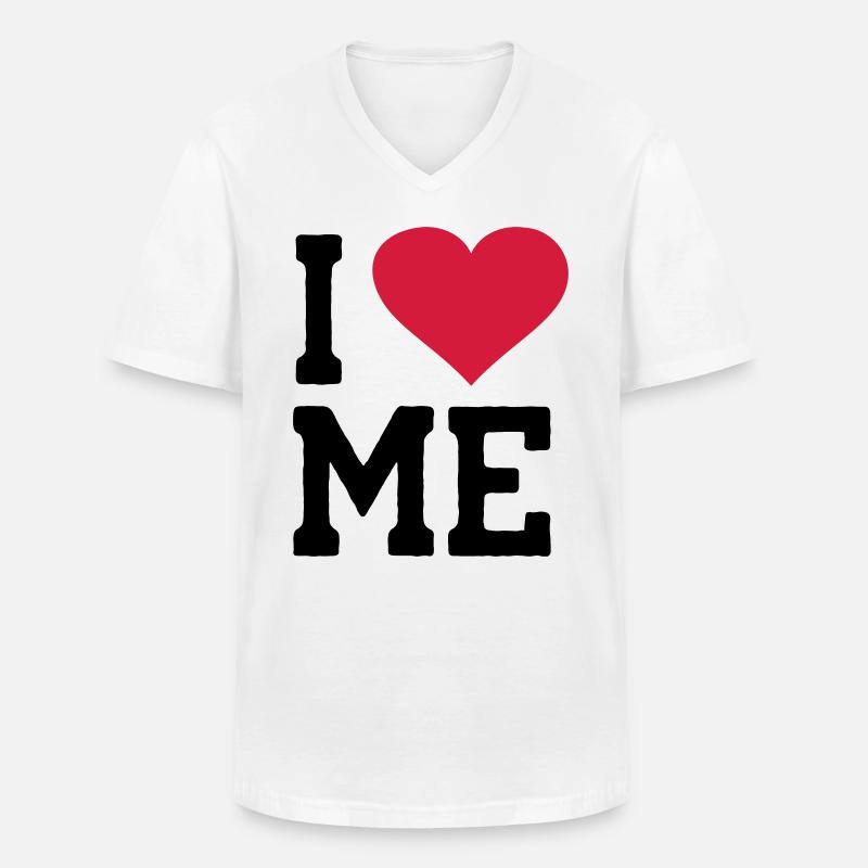 I Love me - Männer-T-Shirt mit V-Ausschnitt - Weiß