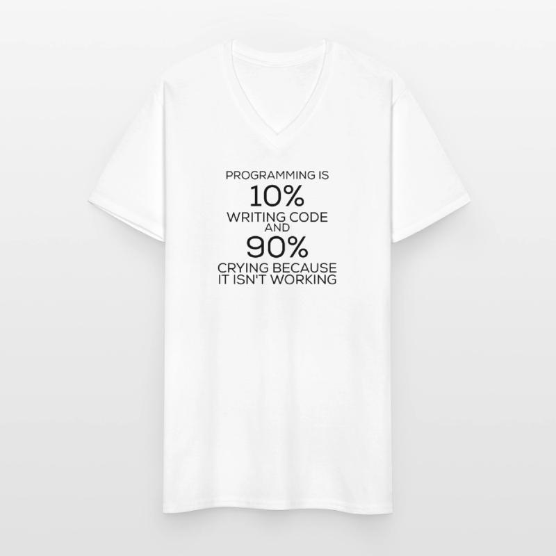 Programmation de programmation drôle d'énonciation T-shirt col V Homme