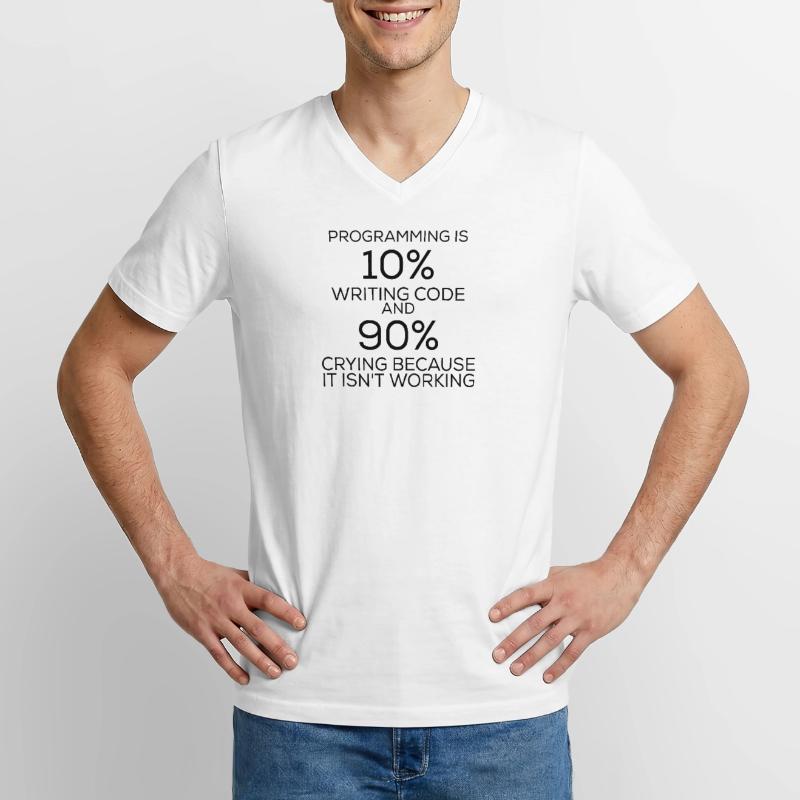 Programmation de programmation drôle d'énonciation T-shirt col V Homme