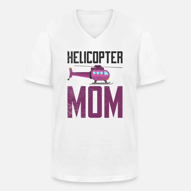 Helikopter Mama Kinder Mutter Eltern - Männer-T-Shirt mit V-Ausschnitt - Weiß