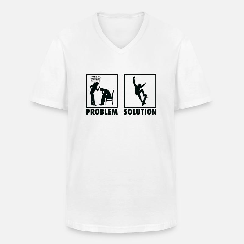 Skateboarding Skateboarders Statement Problem - Männer-T-Shirt mit V-Ausschnitt - Weiß