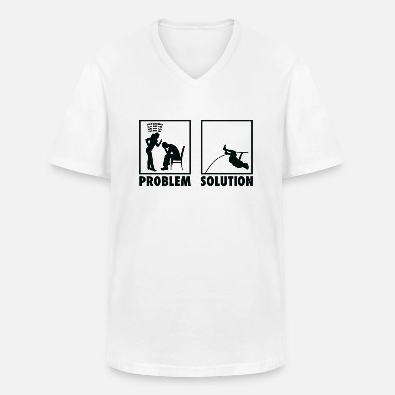 Athletics Athletes Statement Problem Solution. - Men's V-Neck T-Shirt - white