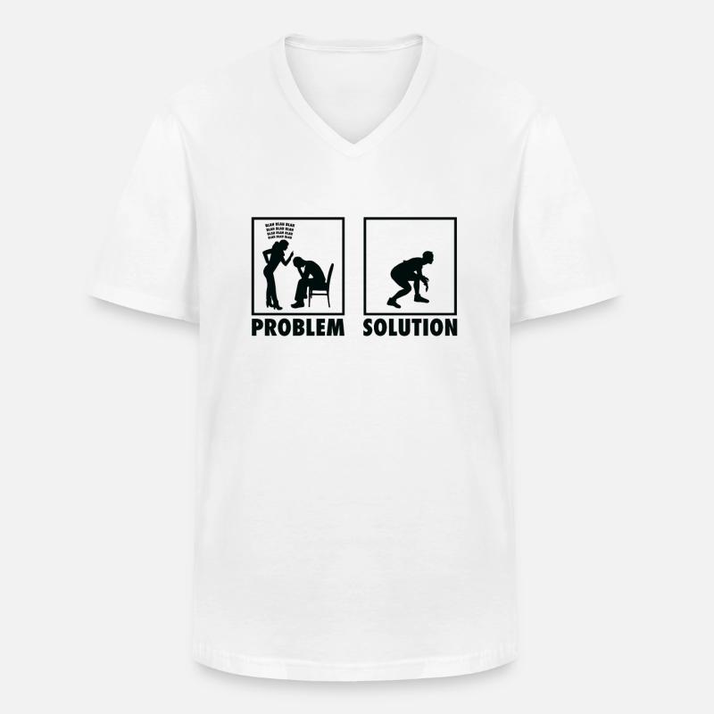 Wrestling Wrestlers Statement Problem Solution. - Men's V-Neck T-Shirt - white