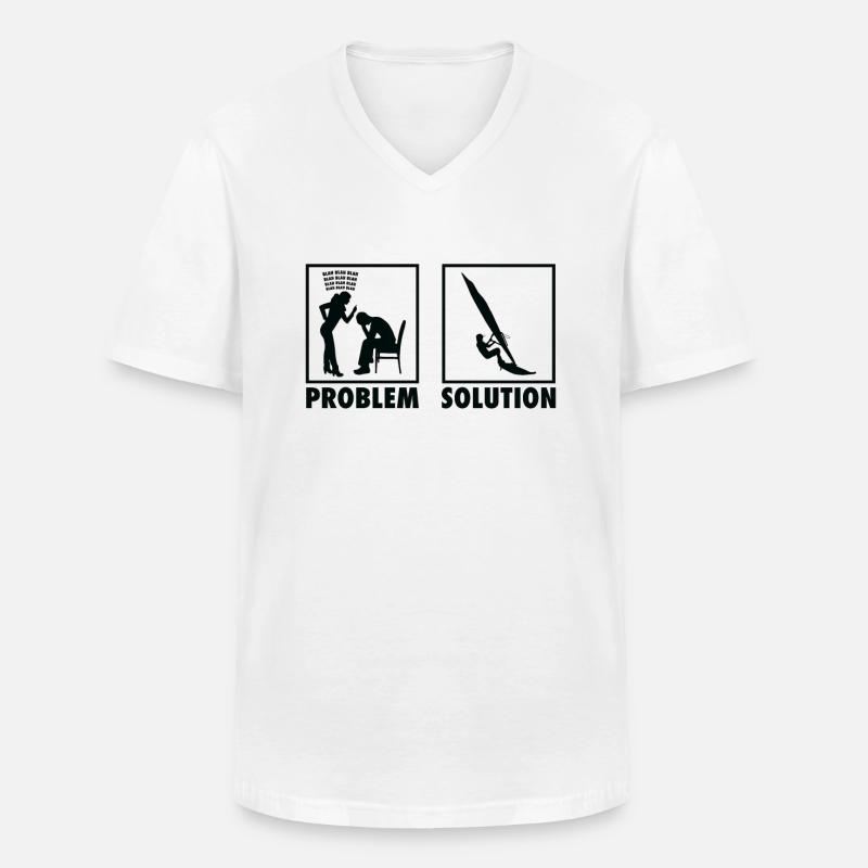 Windsurfing Windsurfer Statement Problem Solution. - Men's V-Neck T-Shirt - white
