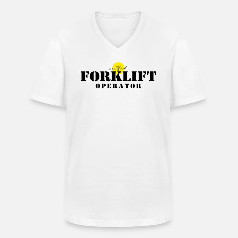 Forklift Operator Certification - Männer-T-Shirt mit V-Ausschnitt - Weiß