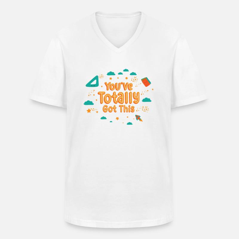 Student Studying Motivation Learning Positivity - Men's V-Neck T-Shirt - white