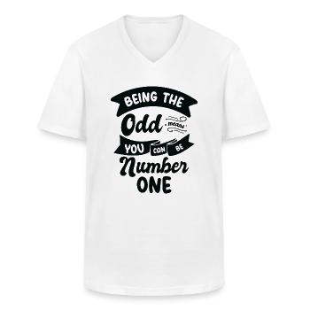Math Odd Number Mathematics Smart Inspirational - Men's V-Neck T-Shirt - white - Front - AI Model Male 185 light (185cm)