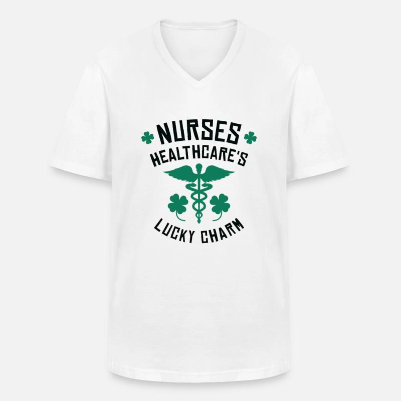 St. Patrick's Day Krankenschwester - Männer-T-Shirt mit V-Ausschnitt - Weiß