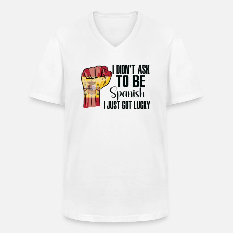 Spanischer Stolz Spanische Flagge Gewachsen - Männer-T-Shirt mit V-Ausschnitt - Weiß